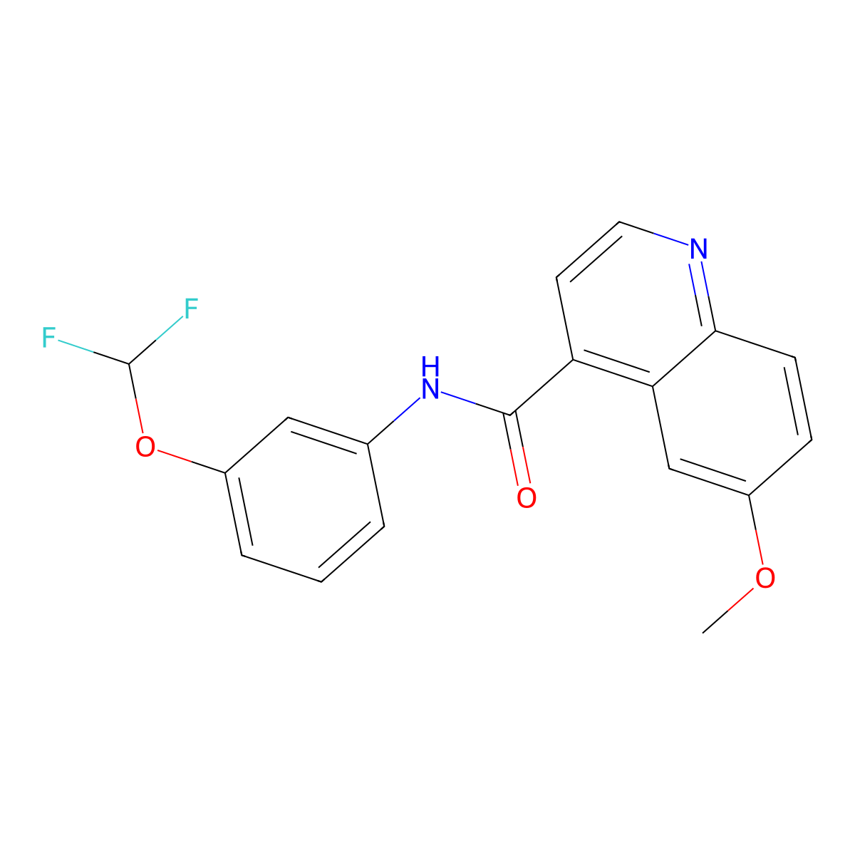 N-[3-(difluoromethoxy)phenyl]-6-methoxyquinoline-4-carboxamide molecular structure, CAS 2415509-29-2