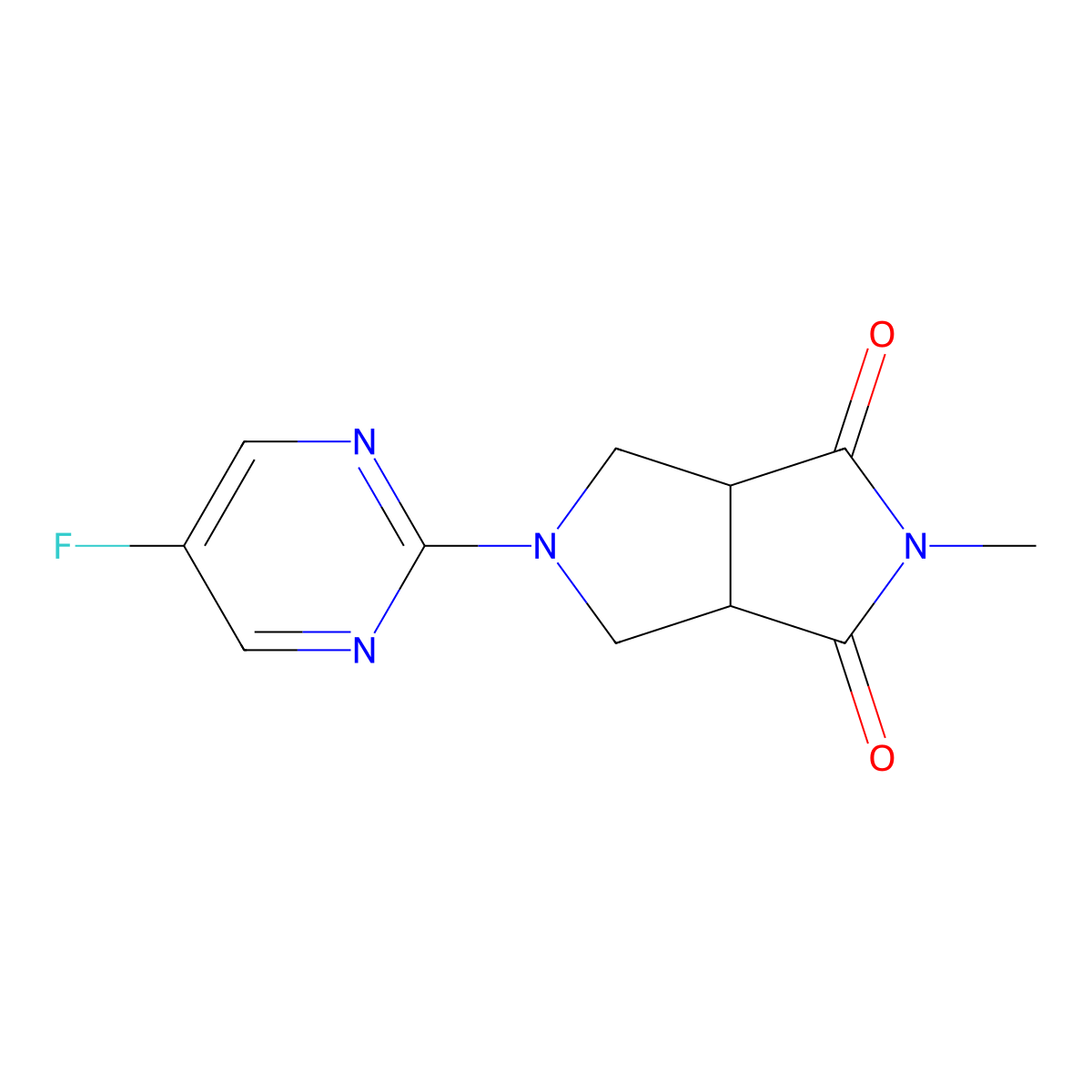 5-(5-Fluoropyrimidin-2-yl)-2-methyl-octahydropyrrolo[3,4-c]pyrrole-1,3-dione molecular structure, CAS 2415509-35-0