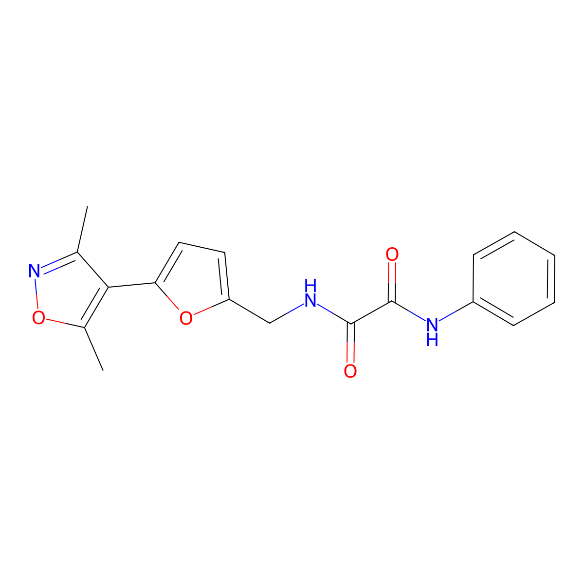 N-{[5-(3,5-dimethyl-1,2-oxazol-4-yl)furan-2-yl]methyl}-N'-phenylethanediamide molecular structure, CAS 2415509-61-2