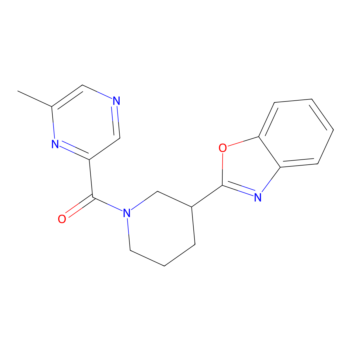 2-[1-(6-Methylpyrazine-2-carbonyl)piperidin-3-yl]-1,3-benzoxazole molecular structure, CAS 2415509-64-5