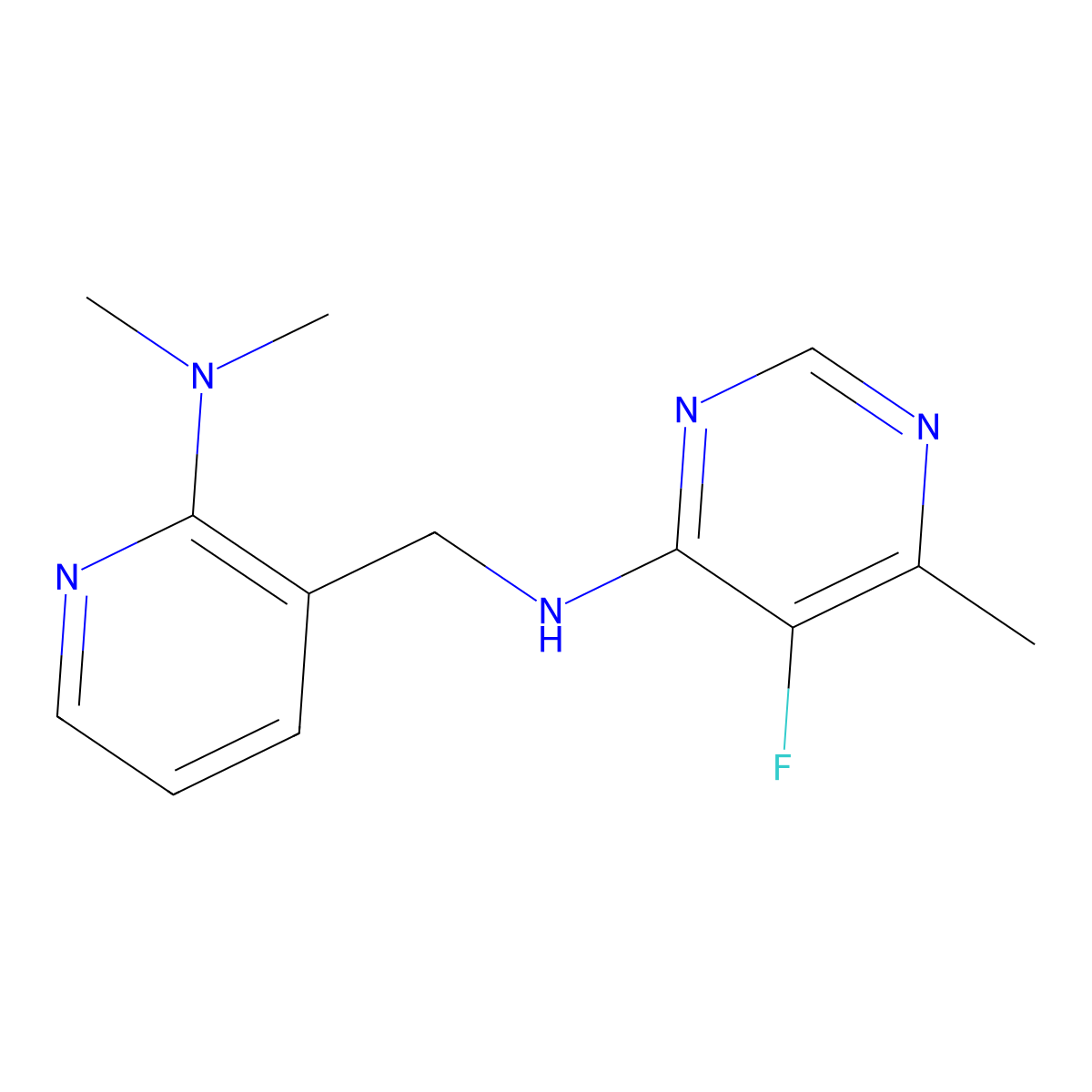 N-{[2-(dimethylamino)pyridin-3-yl]methyl}-5-fluoro-6-methylpyrimidin-4-amine molecular structure, CAS 2415509-68-9