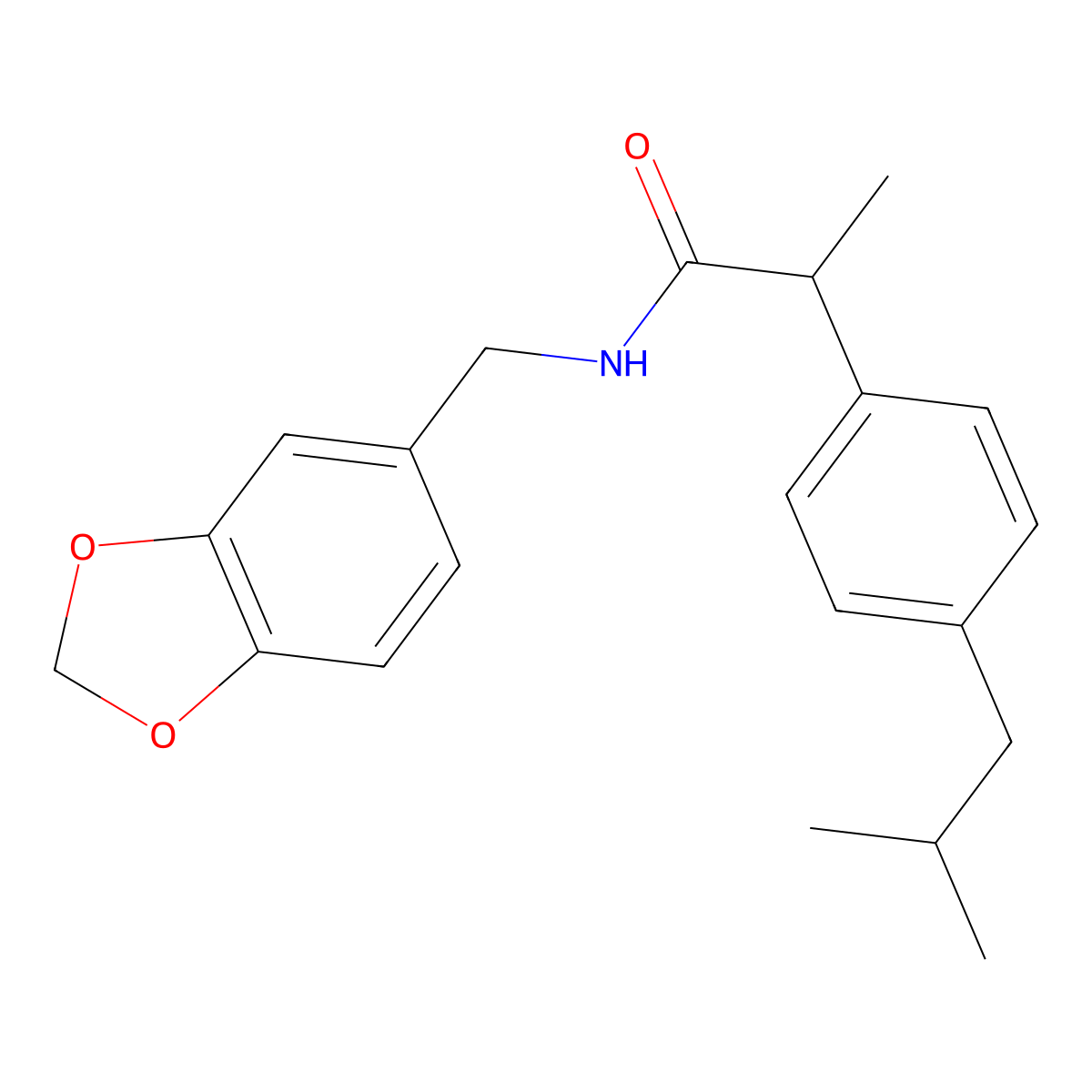 N-[(2H-1,3-benzodioxol-5-yl)methyl]-2-[4-(2-methylpropyl)phenyl]propanamide molecular structure, CAS 2415509-72-5