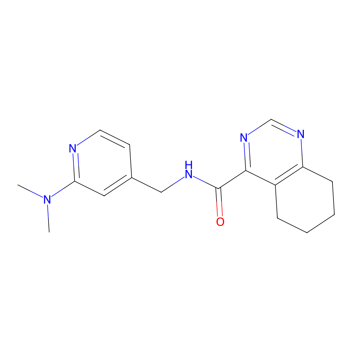 N-{[2-(dimethylamino)pyridin-4-yl]methyl}-5,6,7,8-tetrahydroquinazoline-4-carboxamide molecular structure, CAS 2415509-76-9