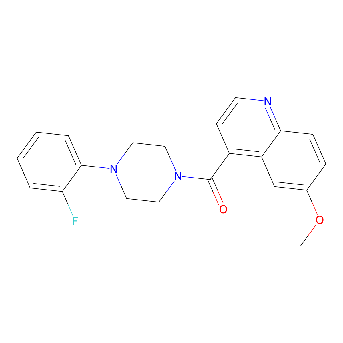 4-[4-(2-Fluorophenyl)piperazine-1-carbonyl]-6-methoxyquinoline molecular structure, CAS 2415509-78-1