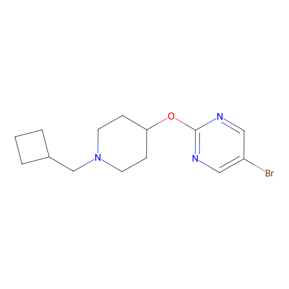 5-Bromo-2-{[1-(cyclobutylmethyl)piperidin-4-yl]oxy}pyrimidine molecular structure, CAS 2415509-81-6