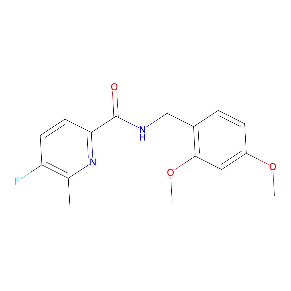 N-[(2,4-Dimethoxyphenyl)methyl]-5-fluoro-6-methylpyridine-2-carboxamide molecular structure, CAS 2415509-85-0