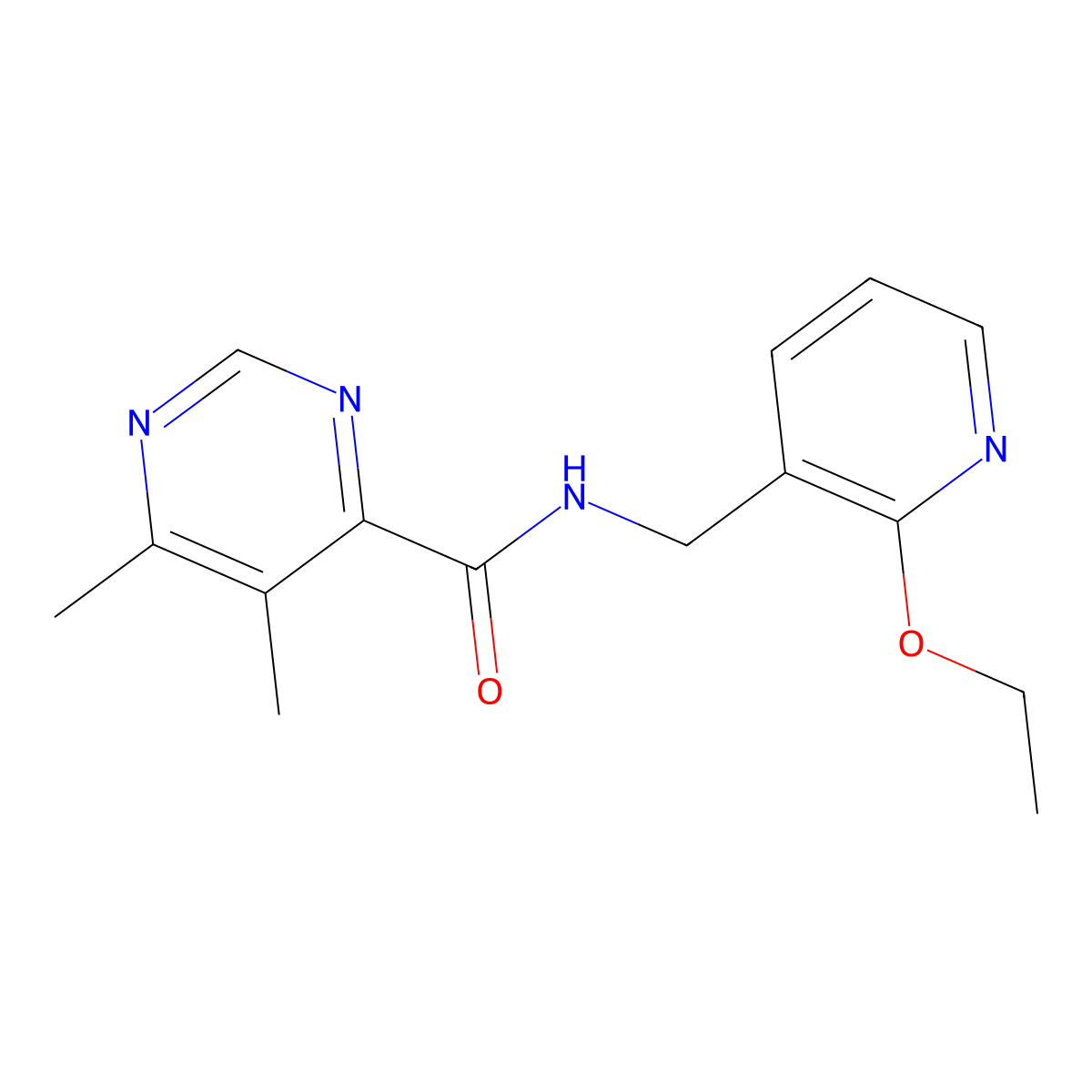N-[(2-Ethoxypyridin-3-yl)methyl]-5,6-dimethylpyrimidine-4-carboxamide molecular structure, CAS 2415510-01-7