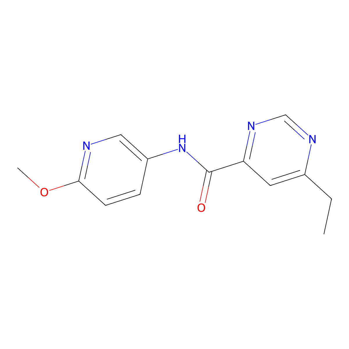 6-Ethyl-N-(6-methoxypyridin-3-yl)pyrimidine-4-carboxamide molecular structure, CAS 2415510-14-2