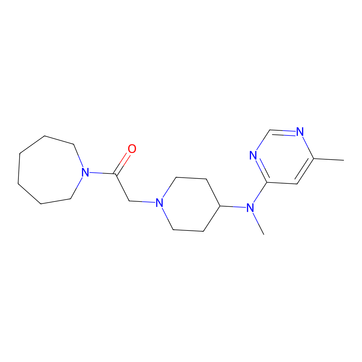 1-(Azepan-1-yl)-2-{4-[methyl(6-methylpyrimidin-4-yl)amino]piperidin-1-yl}ethan-1-one molecular structure, CAS 2415510-16-4