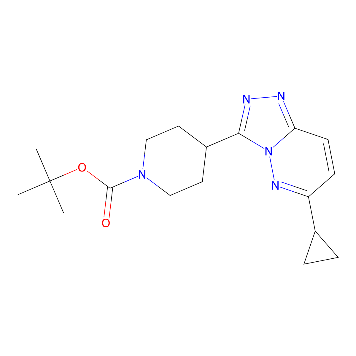 Tert-butyl 4-{6-cyclopropyl-[1,2,4]triazolo[4,3-b]pyridazin-3-yl}piperidine-1-carboxylate molecular structure, CAS 2415510-27-7