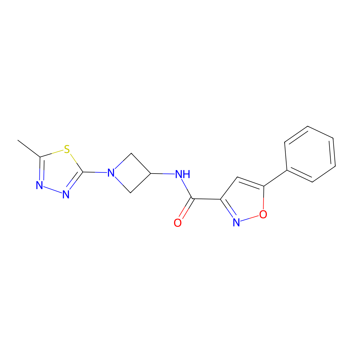 N-[1-(5-Methyl-1,3,4-thiadiazol-2-yl)azetidin-3-yl]-5-phenyl-1,2-oxazole-3-carboxamide molecular structure, CAS 2415510-33-5