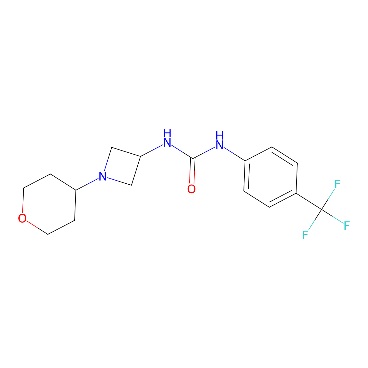 3-[1-(Oxan-4-yl)azetidin-3-yl]-1-[4-(trifluoromethyl)phenyl]urea molecular structure, CAS 2415510-41-5