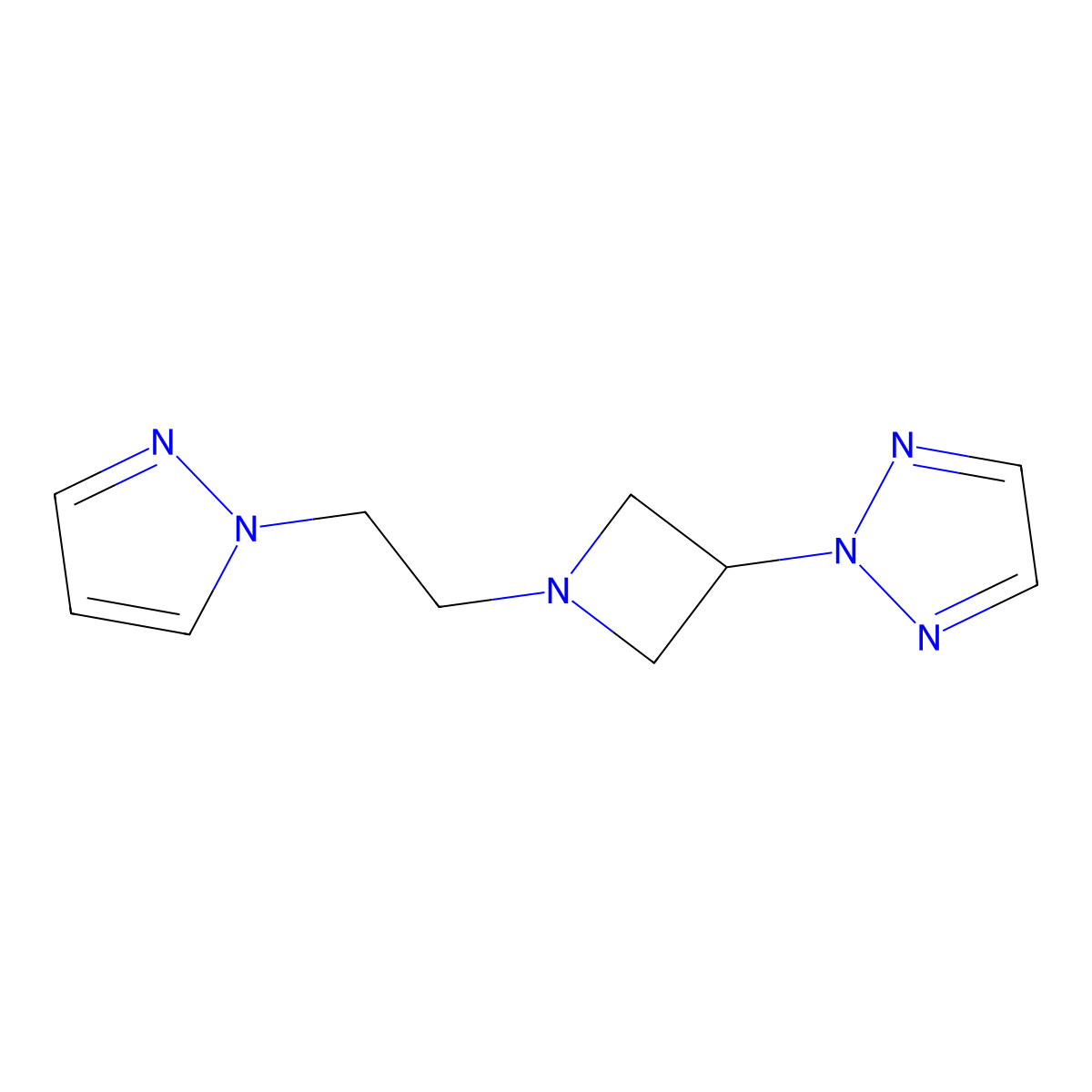 2-{1-[2-(1H-pyrazol-1-yl)ethyl]azetidin-3-yl}-2H-1,2,3-triazole molecular structure, CAS 2415510-47-1