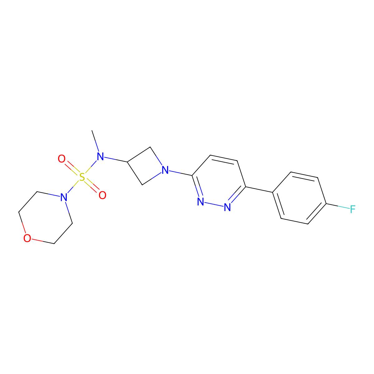 N-{1-[6-(4-fluorophenyl)pyridazin-3-yl]azetidin-3-yl}-N-methylmorpholine-4-sulfonamide molecular structure, CAS 2415510-51-7