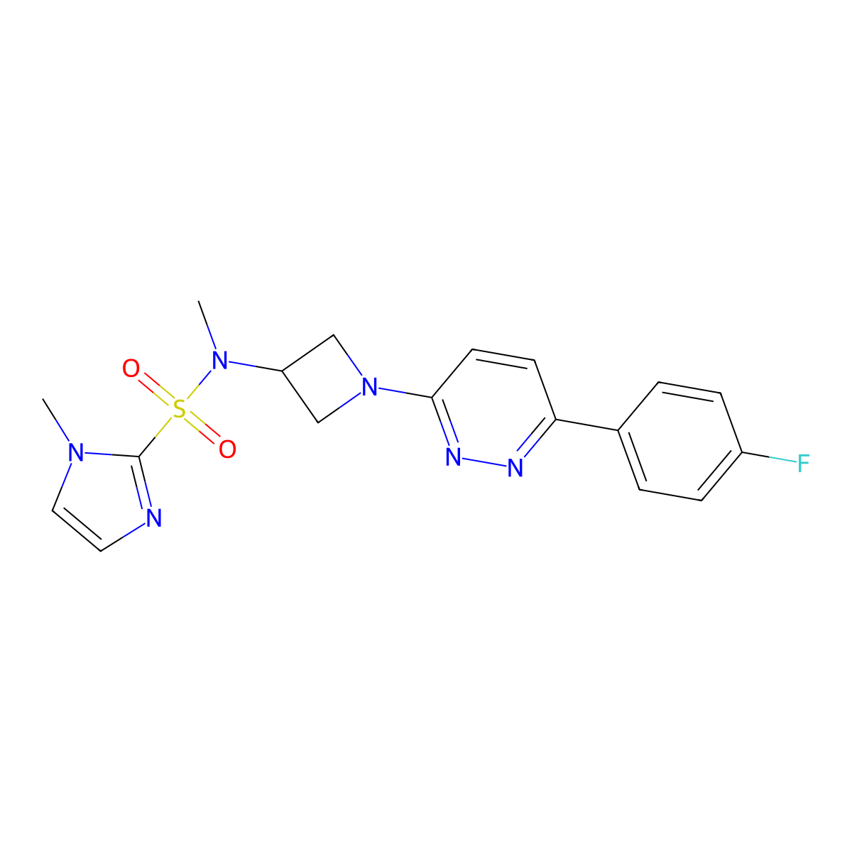 N-{1-[6-(4-fluorophenyl)pyridazin-3-yl]azetidin-3-yl}-N,1-dimethyl-1H-imidazole-2-sulfonamide molecular structure, CAS 2415510-52-8