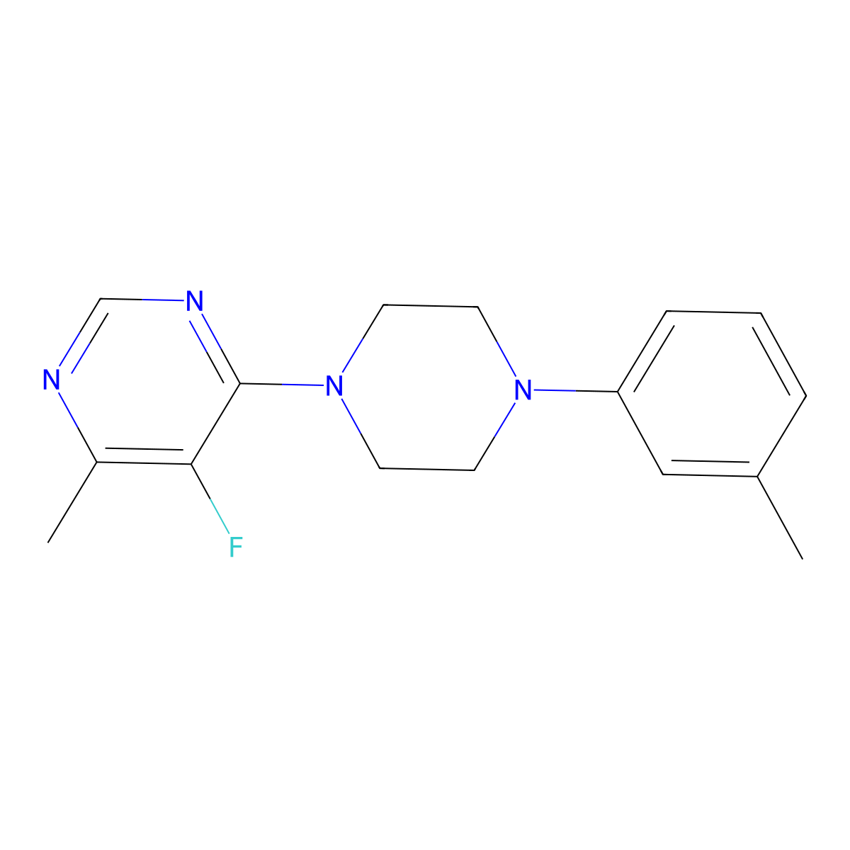 5-Fluoro-4-methyl-6-[4-(3-methylphenyl)piperazin-1-yl]pyrimidine molecular structure, CAS 2415510-61-9