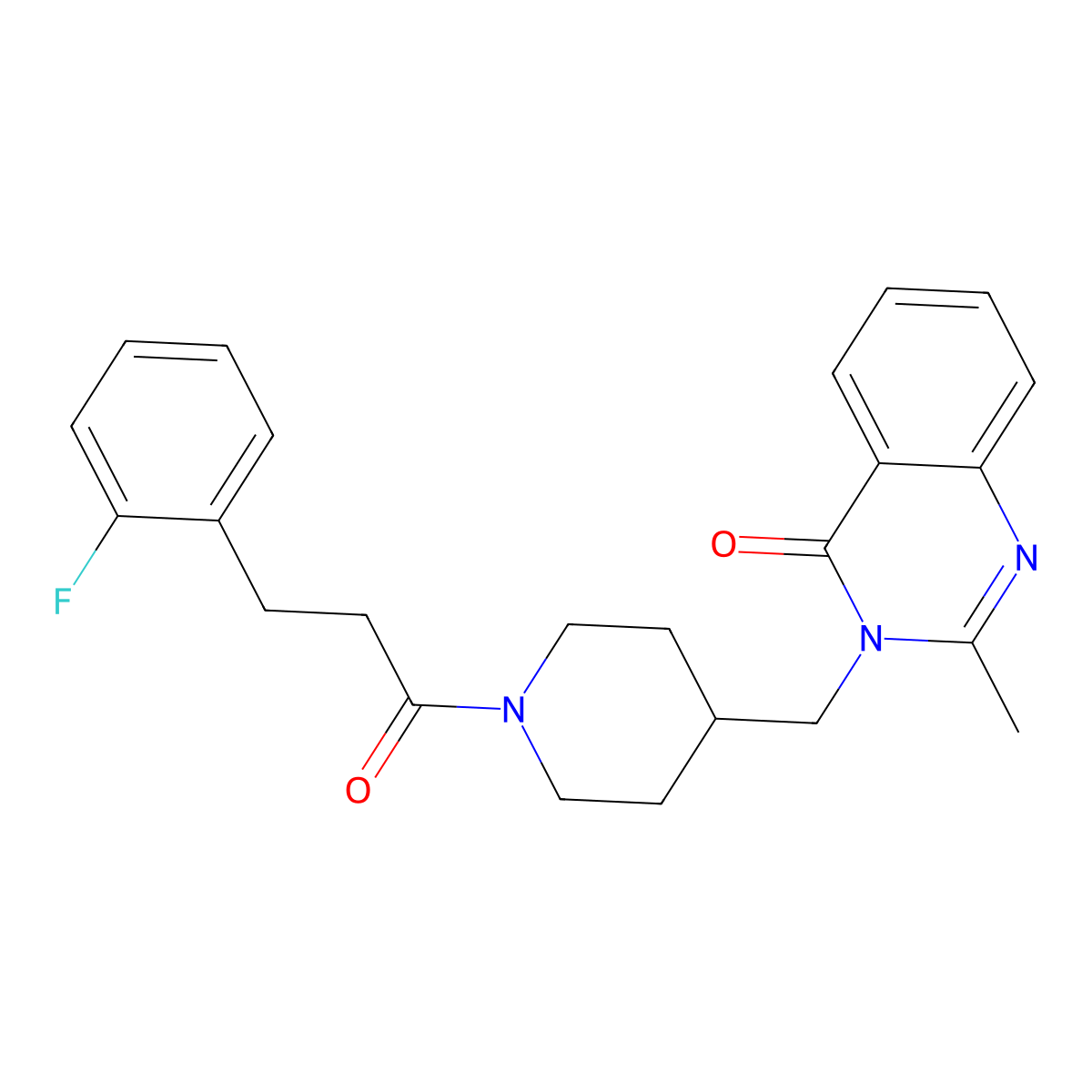 3-({1-[3-(2-Fluorophenyl)propanoyl]piperidin-4-yl}methyl)-2-methyl-3,4-dihydroquinazolin-4-one molecular structure, CAS 2415510-73-3