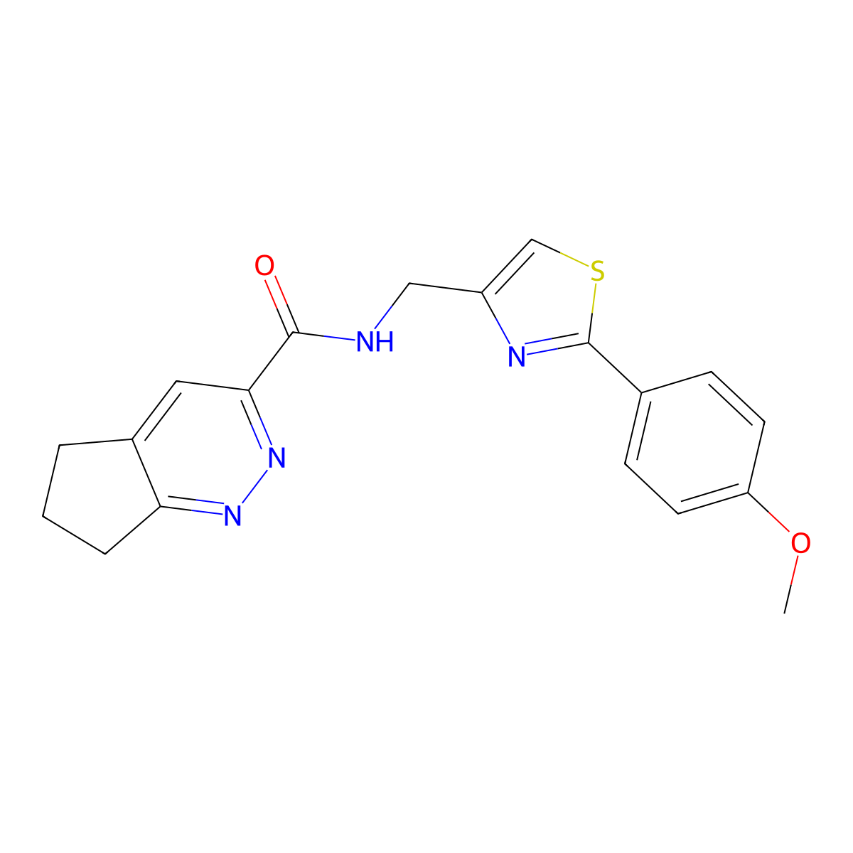 N-{[2-(4-methoxyphenyl)-1,3-thiazol-4-yl]methyl}-5H,6H,7H-cyclopenta[c]pyridazine-3-carboxamide molecular structure, CAS 2415510-97-1