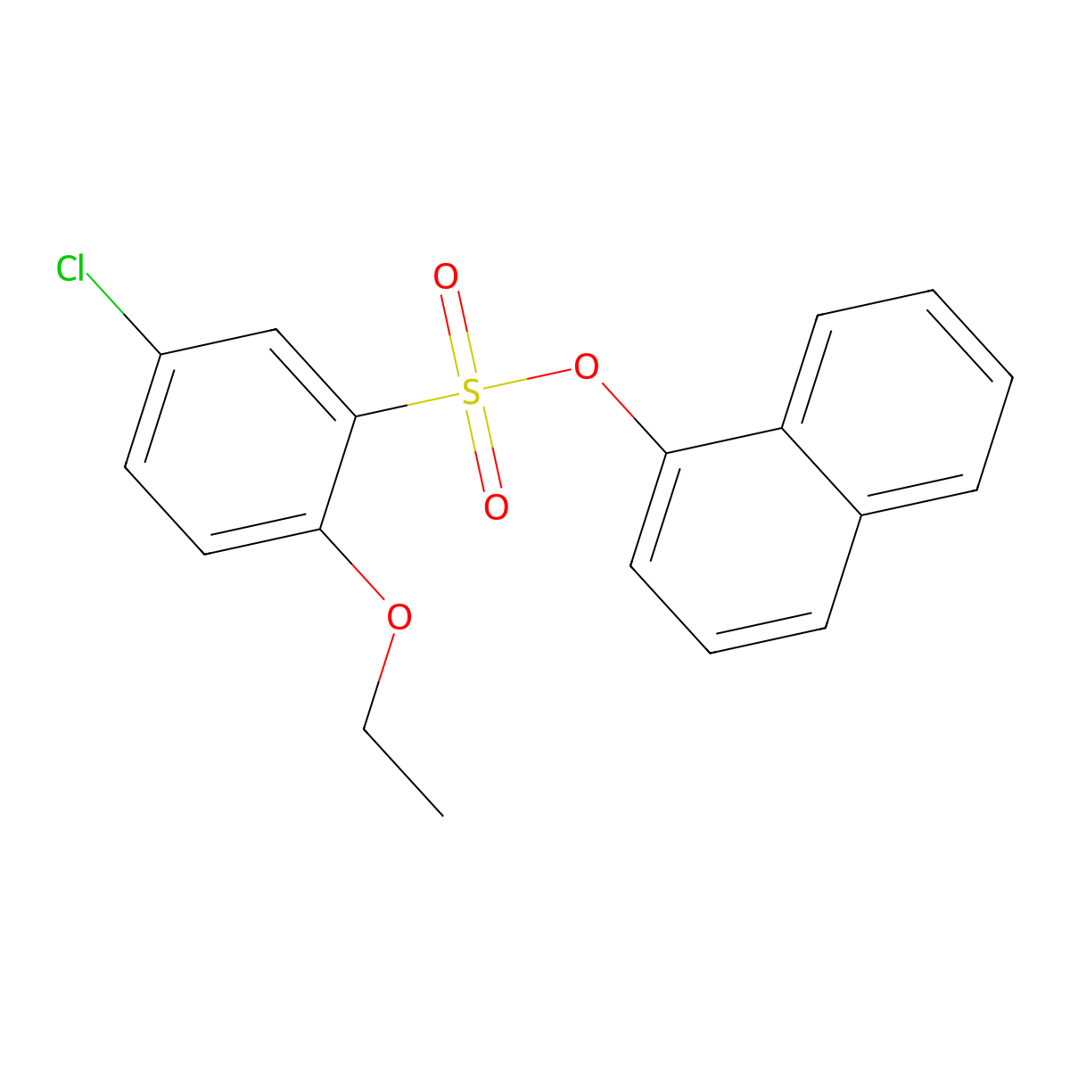 Naphthalen-1-yl 5-chloro-2-ethoxybenzene-1-sulfonate molecular structure, CAS 2415511-06-5