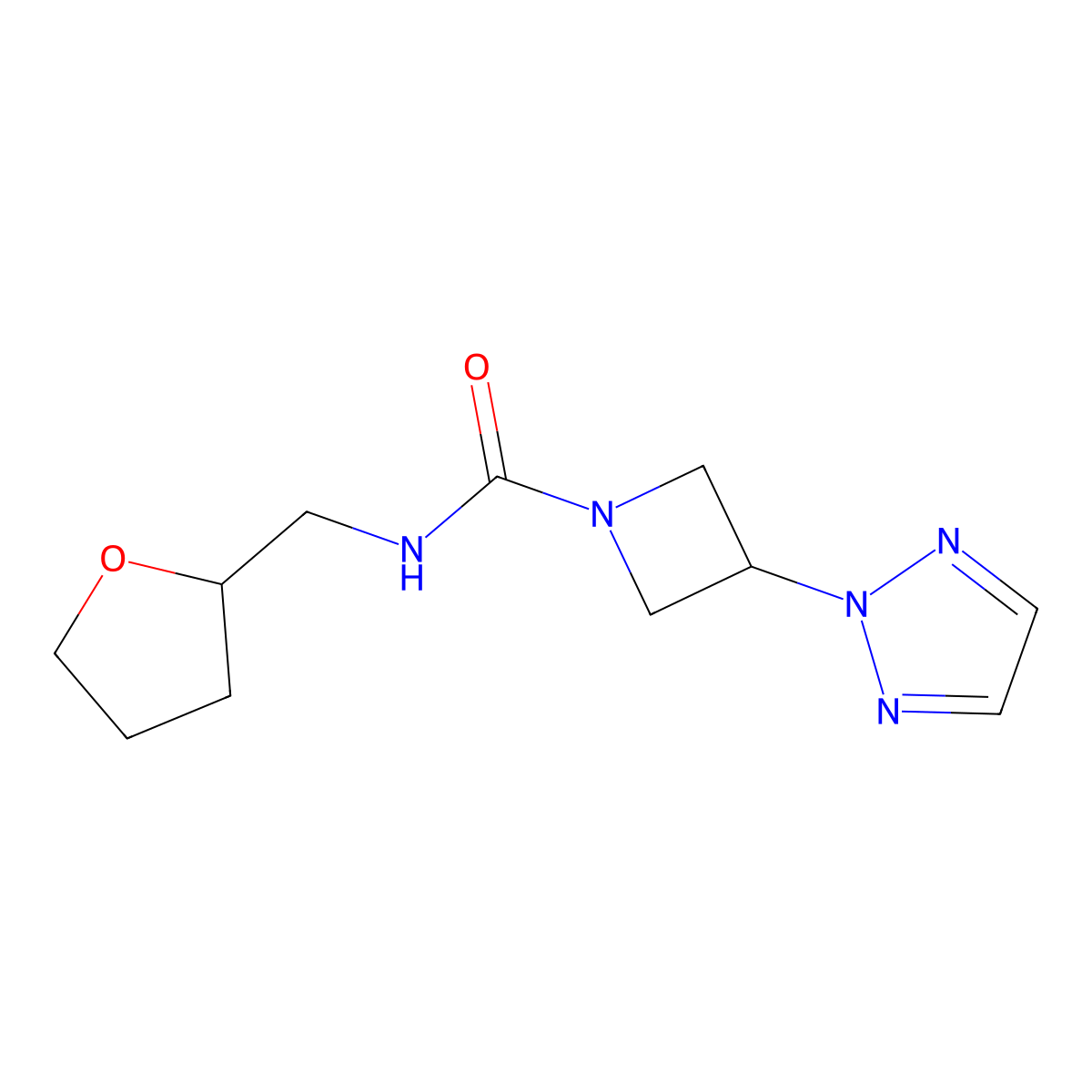 N-[(oxolan-2-yl)methyl]-3-(2H-1,2,3-triazol-2-yl)azetidine-1-carboxamide molecular structure, CAS 2415511-35-0