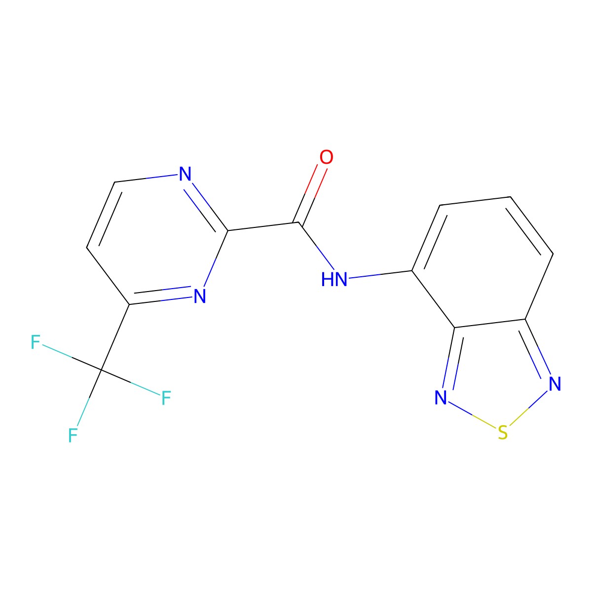 N-(2,1,3-benzothiadiazol-4-yl)-4-(trifluoromethyl)pyrimidine-2-carboxamide molecular structure, CAS 2415511-37-2