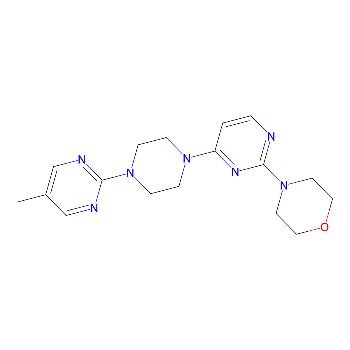 4-{4-[4-(5-Methylpyrimidin-2-yl)piperazin-1-yl]pyrimidin-2-yl}morpholine molecular structure, CAS 2415511-42-9