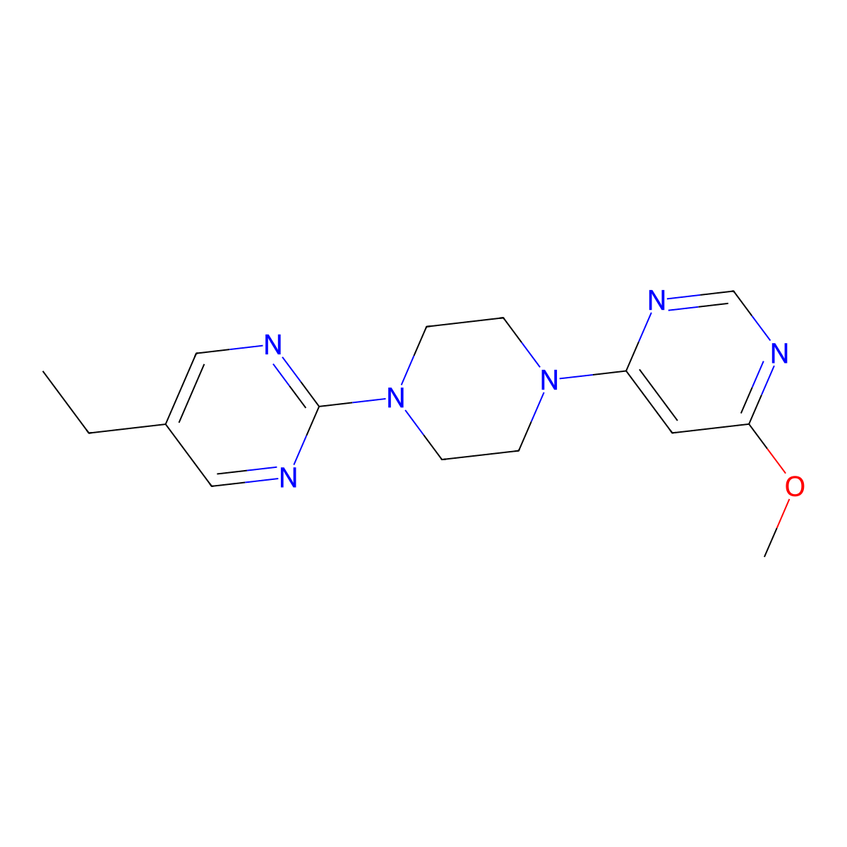 4-[4-(5-Ethylpyrimidin-2-yl)piperazin-1-yl]-6-methoxypyrimidine molecular structure, CAS 2415511-53-2