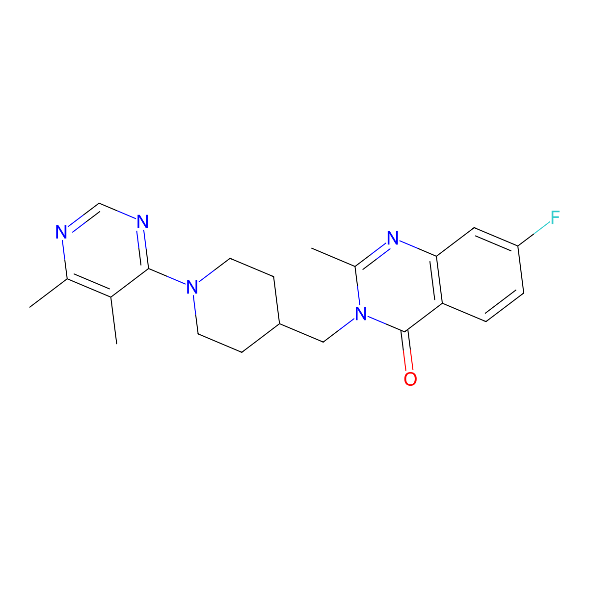 3-{[1-(5,6-Dimethylpyrimidin-4-yl)piperidin-4-yl]methyl}-7-fluoro-2-methyl-3,4-dihydroquinazolin-4-one molecular structure, CAS 2415511-56-5