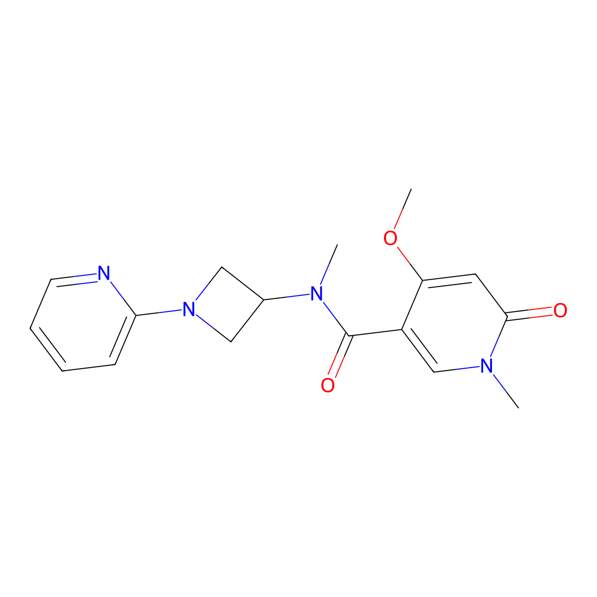 4-methoxy-N,1-dimethyl-6-oxo-N-[1-(pyridin-2-yl)azetidin-3-yl]-1,6-dihydropyridine-3-carboxamide molecular structure, CAS 2415511-57-6
