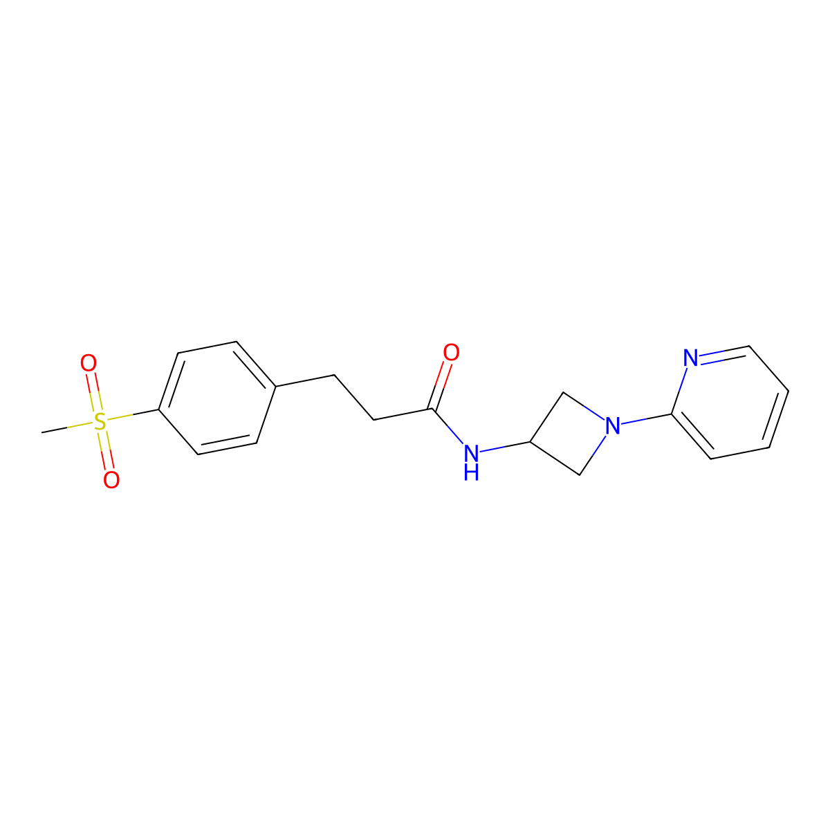 3-(4-methanesulfonylphenyl)-N-[1-(pyridin-2-yl)azetidin-3-yl]propanamide molecular structure, CAS 2415511-63-4