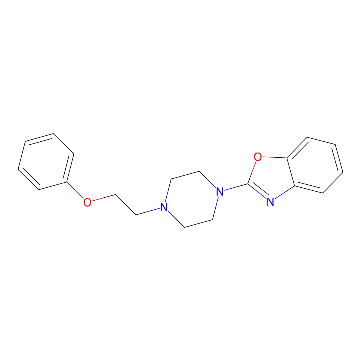 2-[4-(2-Phenoxyethyl)piperazin-1-yl]-1,3-benzoxazole molecular structure, CAS 2415511-67-8
