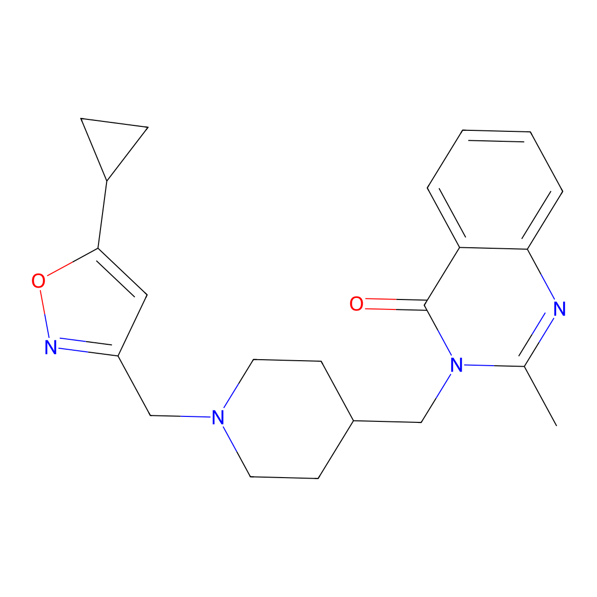 3-({1-[(5-Cyclopropyl-1,2-oxazol-3-yl)methyl]piperidin-4-yl}methyl)-2-methyl-3,4-dihydroquinazolin-4-one molecular structure, CAS 2415511-68-9