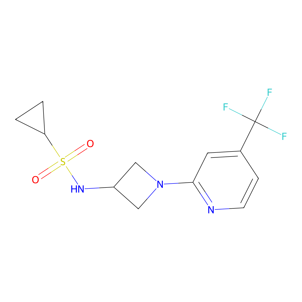N-{1-[4-(trifluoromethyl)pyridin-2-yl]azetidin-3-yl}cyclopropanesulfonamide molecular structure, CAS 2415511-71-4