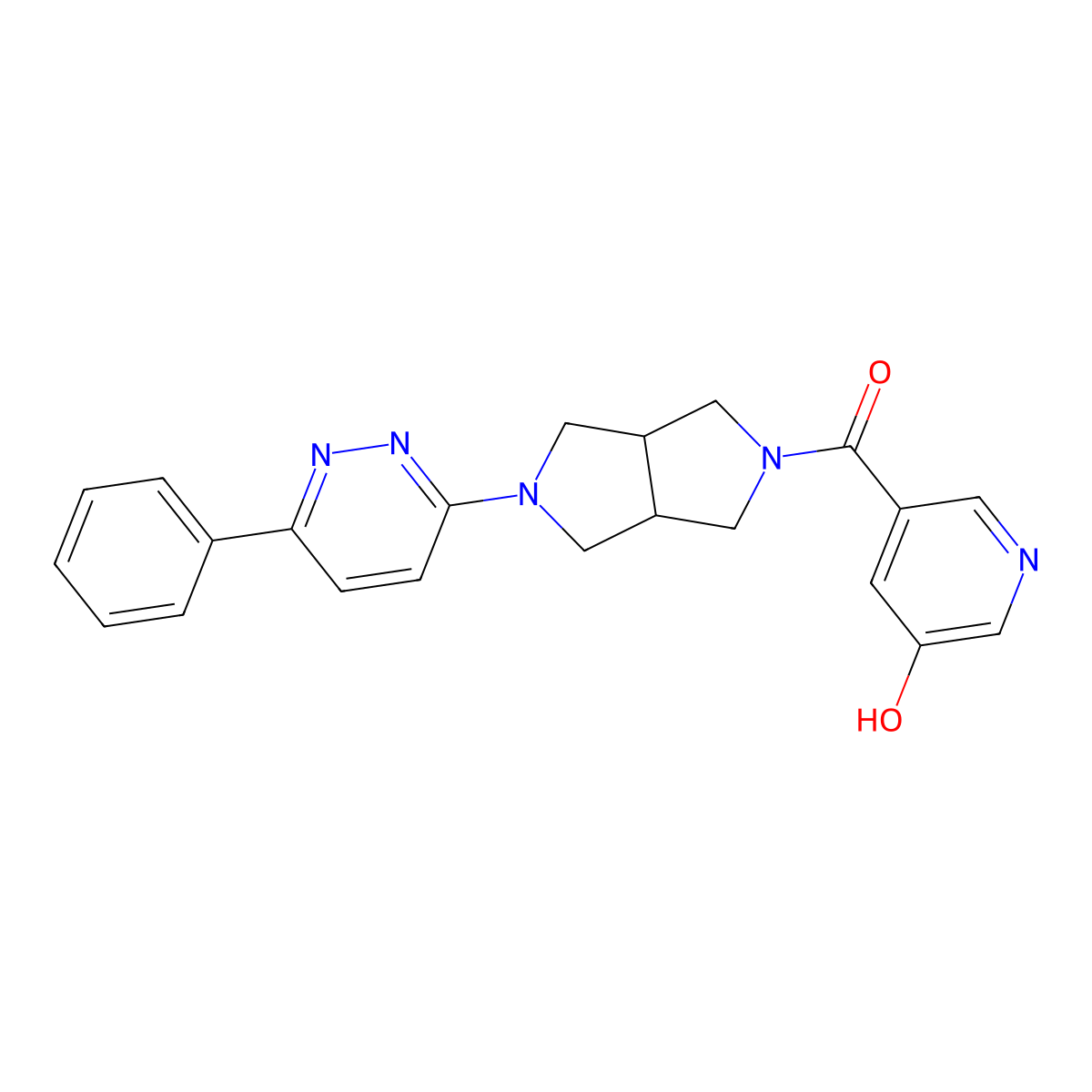 5-[5-(6-Phenylpyridazin-3-yl)-octahydropyrrolo[3,4-c]pyrrole-2-carbonyl]pyridin-3-ol molecular structure, CAS 2415511-78-1