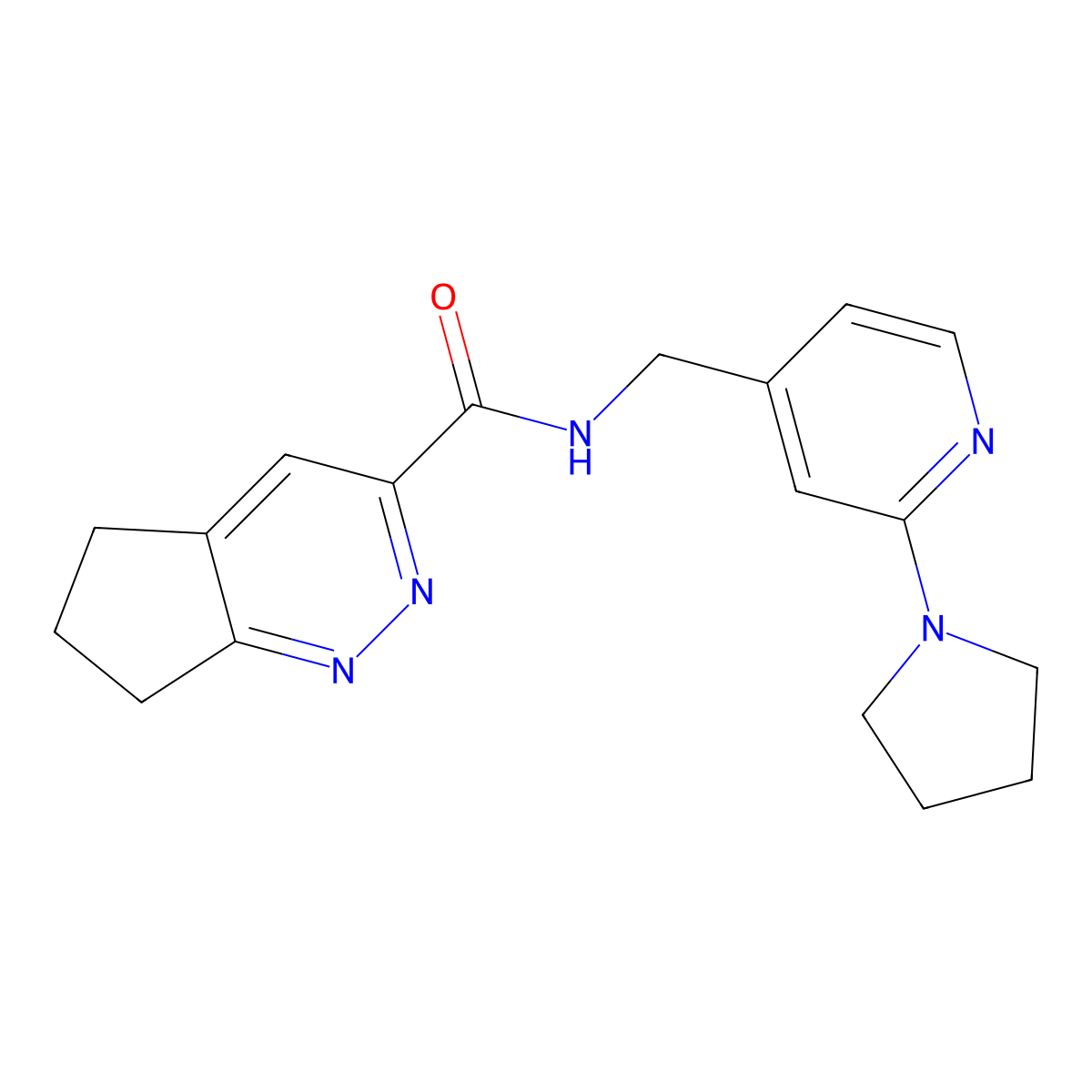 N-{[2-(pyrrolidin-1-yl)pyridin-4-yl]methyl}-5H,6H,7H-cyclopenta[c]pyridazine-3-carboxamide molecular structure, CAS 2415511-92-9