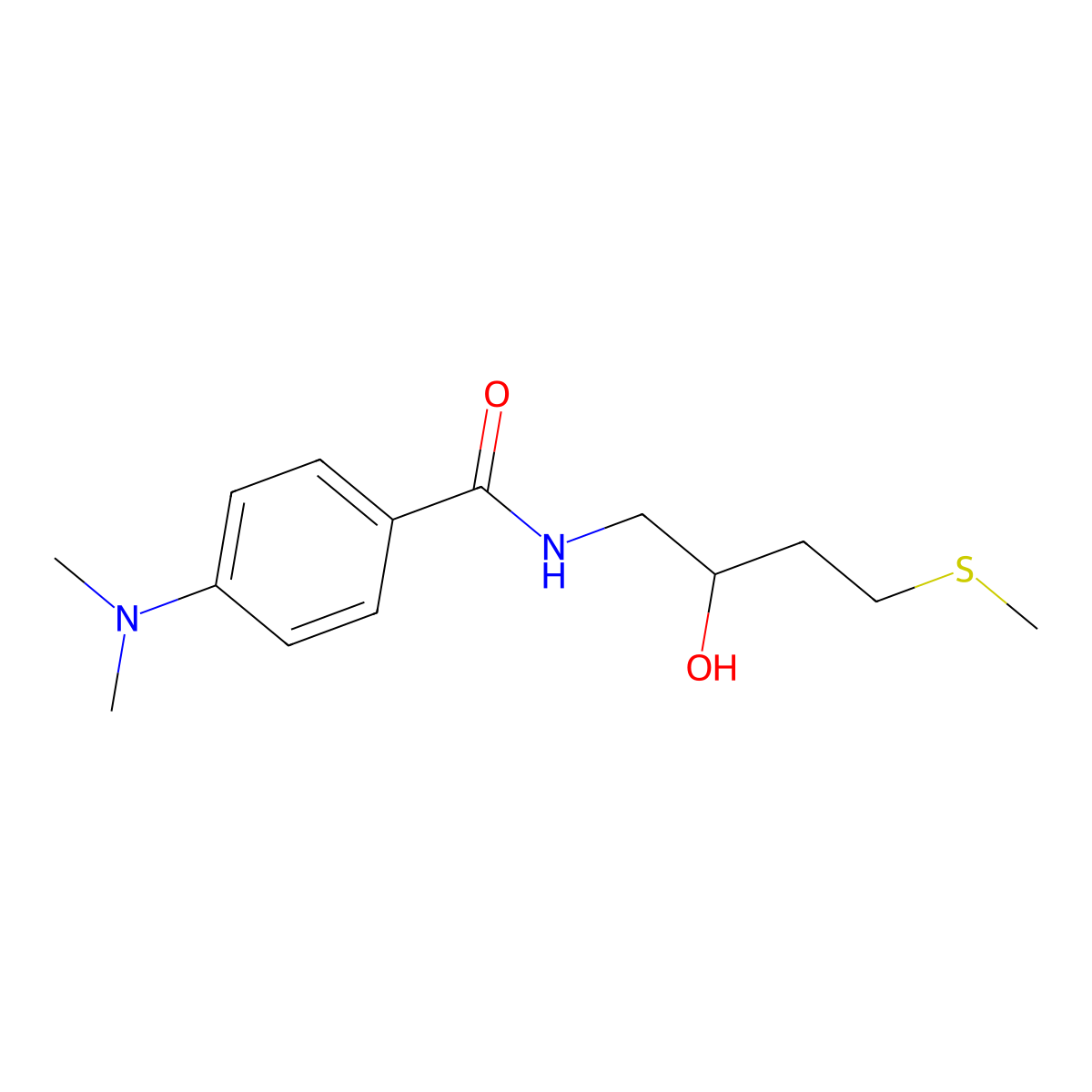 4-(dimethylamino)-N-[2-hydroxy-4-(methylsulfanyl)butyl]benzamide molecular structure, CAS 2415512-05-7
