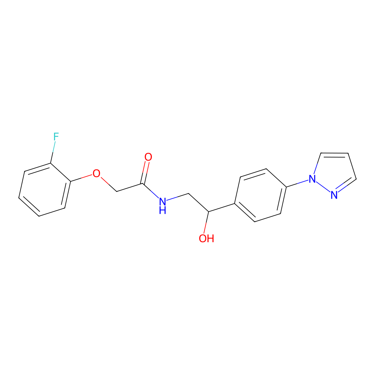 2-(2-fluorophenoxy)-N-{2-hydroxy-2-[4-(1H-pyrazol-1-yl)phenyl]ethyl}acetamide molecular structure, CAS 2415512-07-9