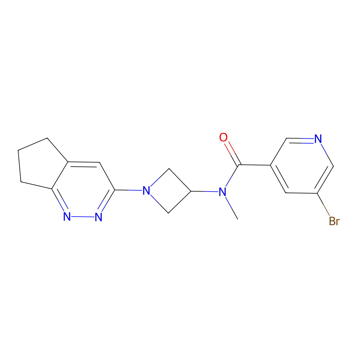 5-bromo-N-(1-{5H,6H,7H-cyclopenta[c]pyridazin-3-yl}azetidin-3-yl)-N-methylpyridine-3-carboxamide molecular structure, CAS 2415512-08-0