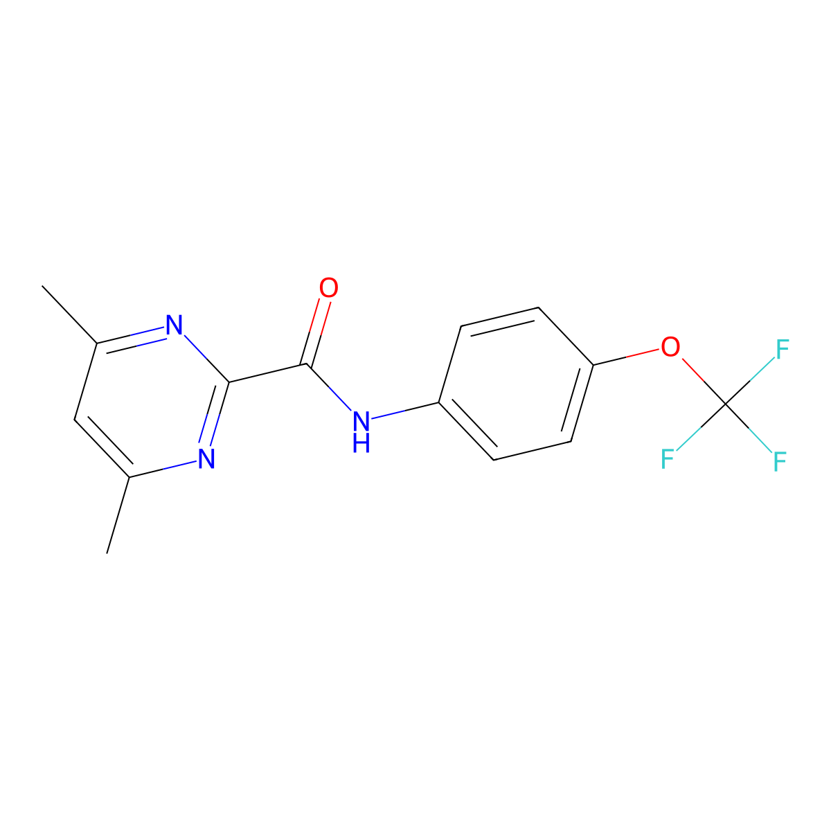 4,6-Dimethyl-N-[4-(trifluoromethoxy)phenyl]pyrimidine-2-carboxamide molecular structure, CAS 2415512-12-6
