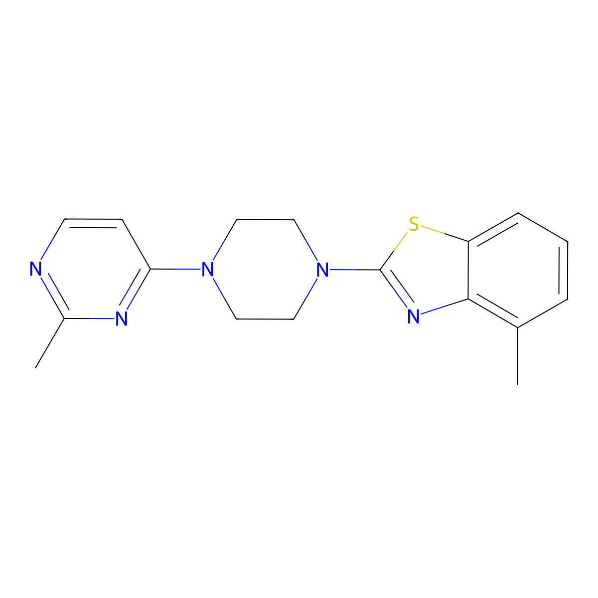4-Methyl-2-[4-(2-methylpyrimidin-4-yl)piperazin-1-yl]-1,3-benzothiazole molecular structure, CAS 2415512-17-1