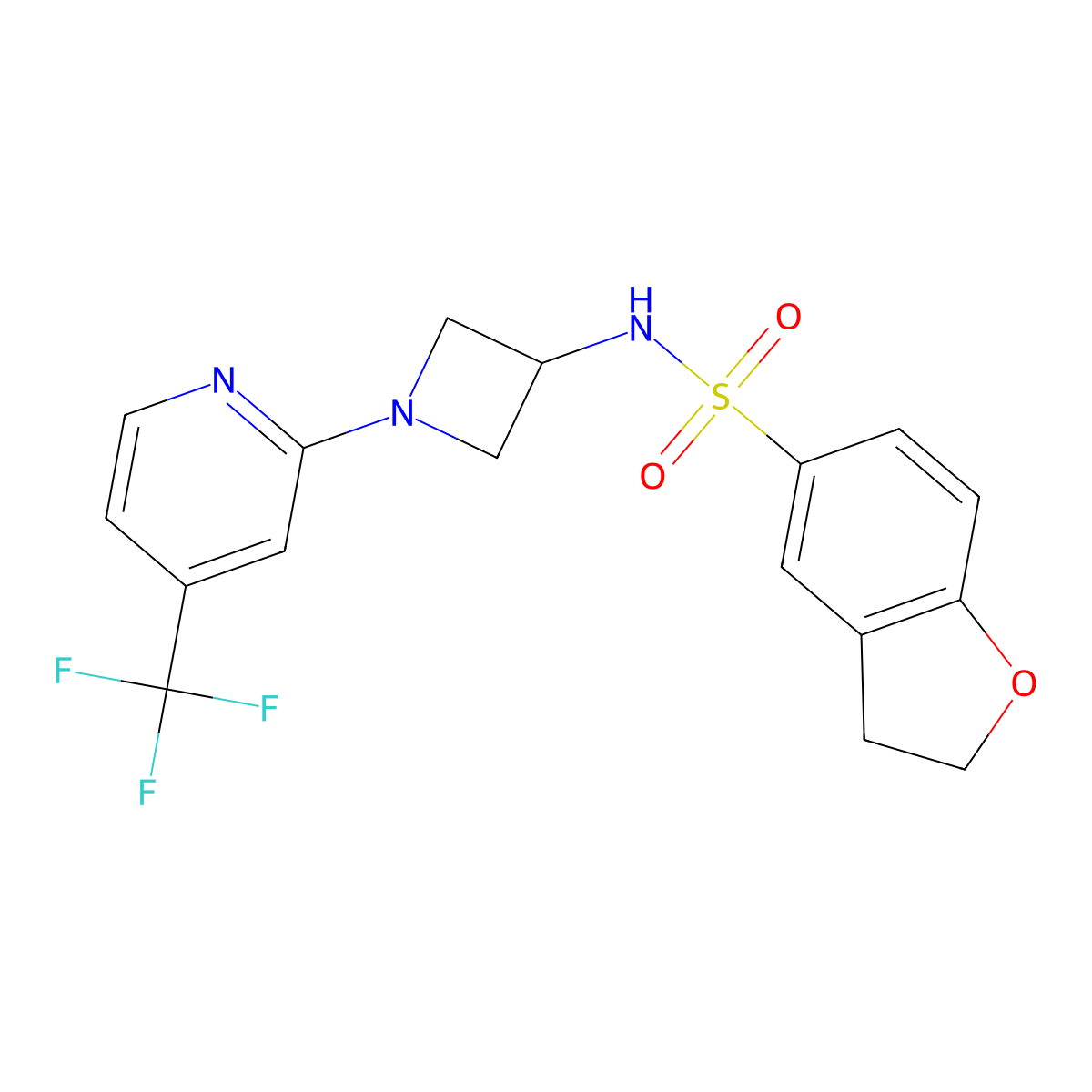 N-{1-[4-(trifluoromethyl)pyridin-2-yl]azetidin-3-yl}-2,3-dihydro-1-benzofuran-5-sulfonamide molecular structure, CAS 2415512-19-3