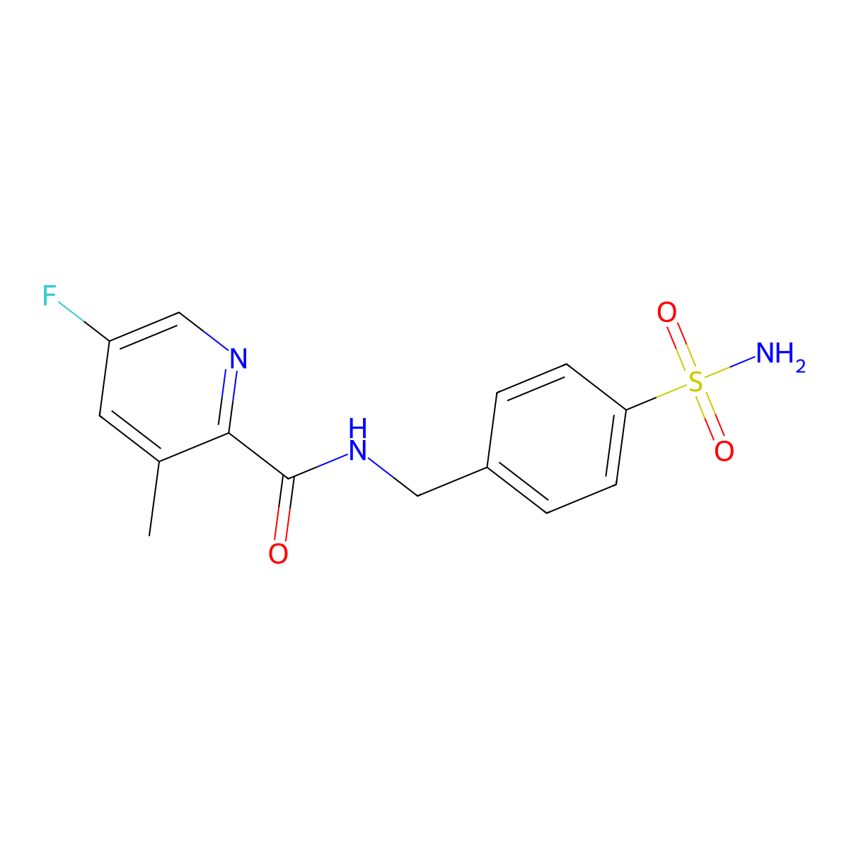 5-fluoro-3-methyl-N-[(4-sulfamoylphenyl)methyl]pyridine-2-carboxamide molecular structure, CAS 2415512-27-3