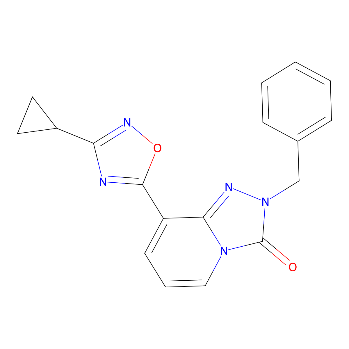 2-benzyl-8-(3-cyclopropyl-1,2,4-oxadiazol-5-yl)-2H,3H-[1,2,4]triazolo[4,3-a]pyridin-3-one molecular structure, CAS 2415512-33-1