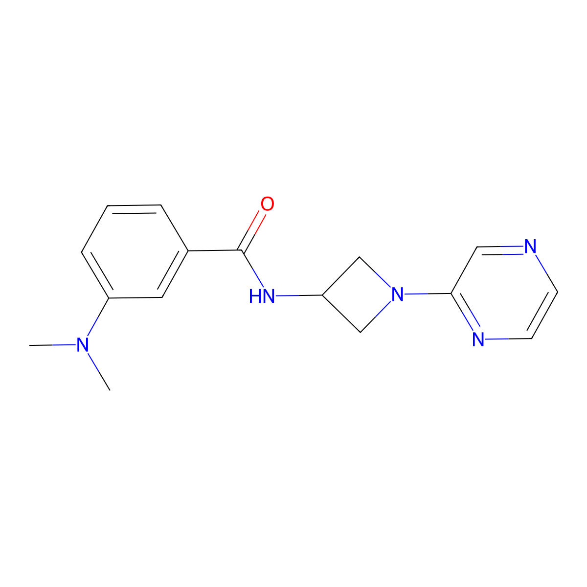 3-(dimethylamino)-N-[1-(pyrazin-2-yl)azetidin-3-yl]benzamide molecular structure, CAS 2415512-37-5