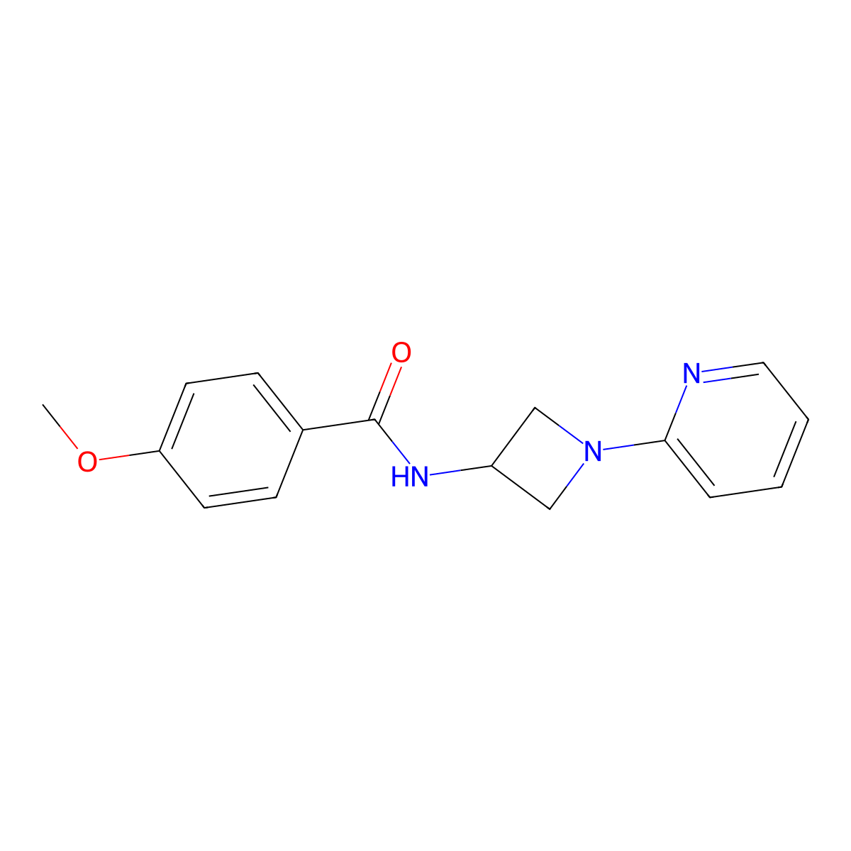 4-methoxy-N-[1-(pyridin-2-yl)azetidin-3-yl]benzamide molecular structure, CAS 2415512-42-2