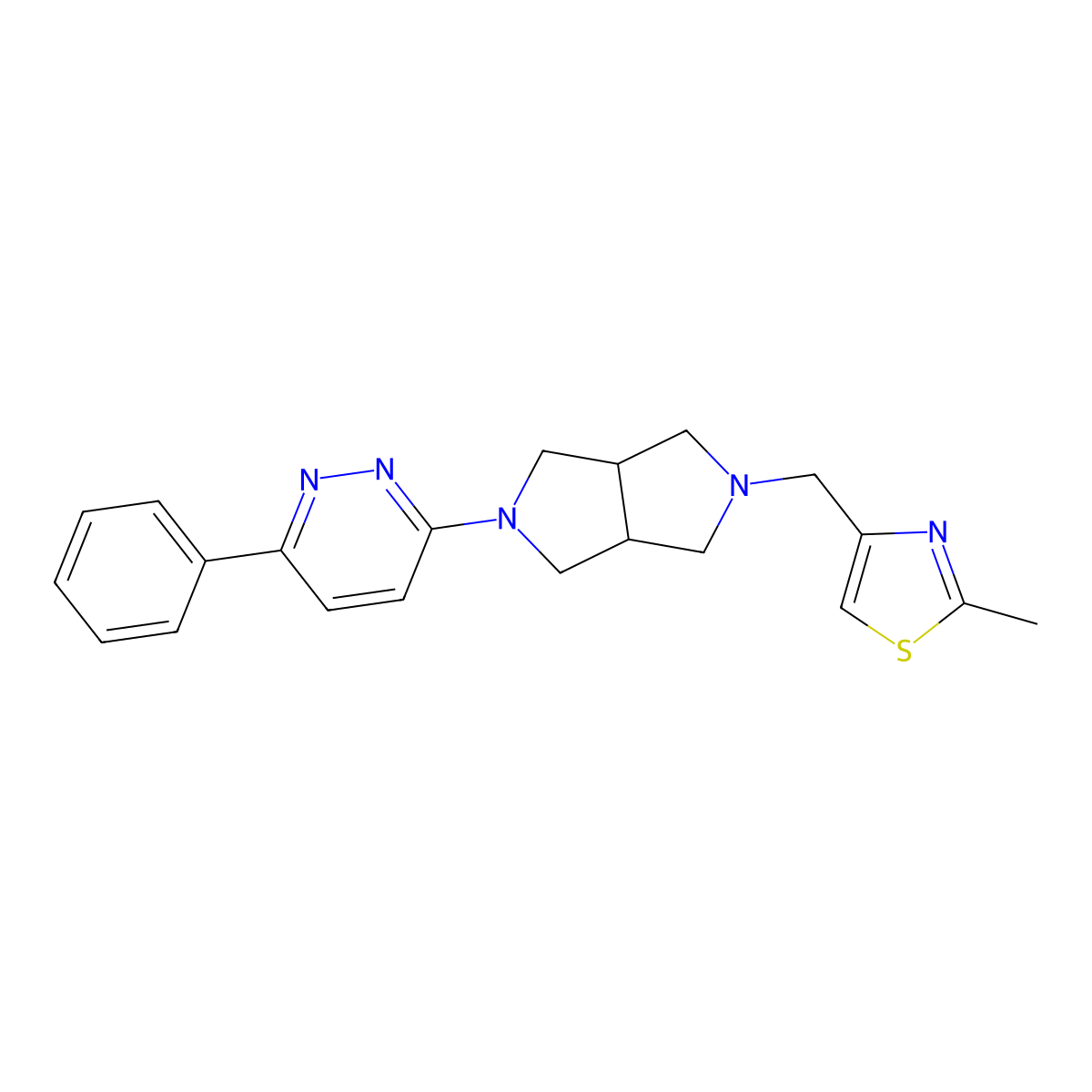 3-{5-[(2-Methyl-1,3-thiazol-4-yl)methyl]-octahydropyrrolo[3,4-c]pyrrol-2-yl}-6-phenylpyridazine molecular structure, CAS 2415512-45-5