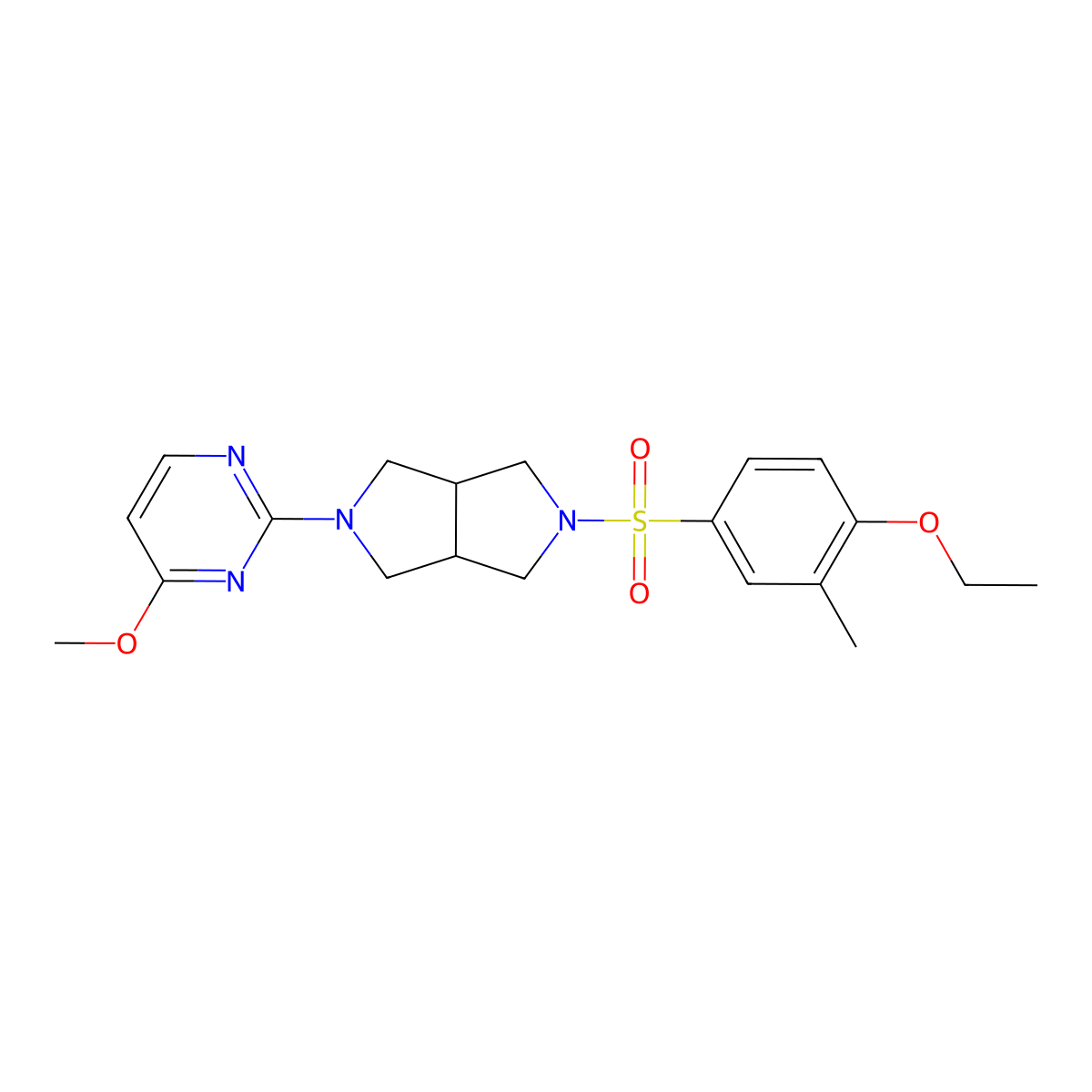 2-[5-(4-Ethoxy-3-methylbenzenesulfonyl)-octahydropyrrolo[3,4-c]pyrrol-2-yl]-4-methoxypyrimidine molecular structure, CAS 2415512-48-8