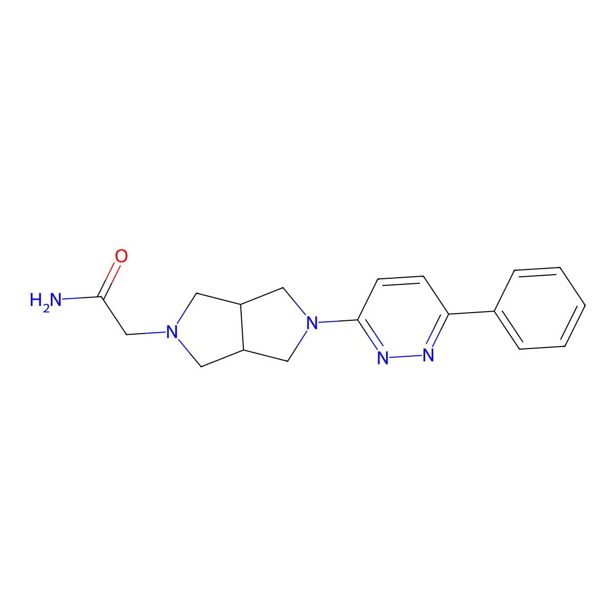 2-[5-(6-Phenylpyridazin-3-yl)-octahydropyrrolo[3,4-c]pyrrol-2-yl]acetamide molecular structure, CAS 2415512-52-4