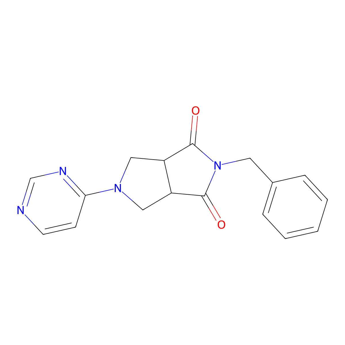 2-Benzyl-5-(pyrimidin-4-yl)-octahydropyrrolo[3,4-c]pyrrole-1,3-dione molecular structure, CAS 2415512-55-7