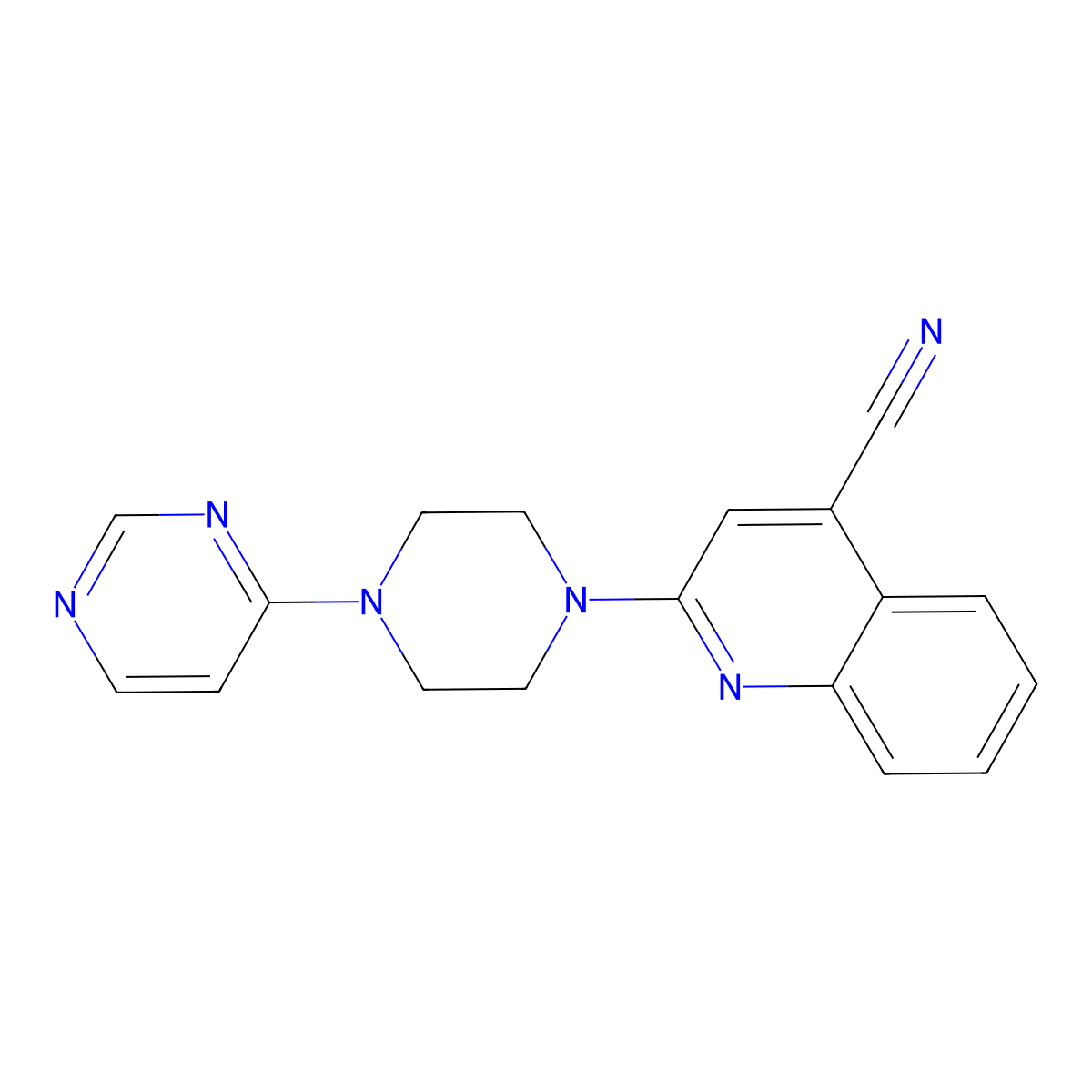 2-[4-(Pyrimidin-4-yl)piperazin-1-yl]quinoline-4-carbonitrile molecular structure, CAS 2415512-58-0